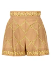 Twinset Twin Set Printed Poplin Shorts In Beige