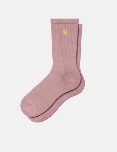Carhartt Chase Socks In 24cxxglassy Pink / Gold