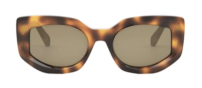 Celine Cl40277i 53e Cat Eye Sunglasses In Brown