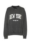 Anine Bing Ramona Printed Cotton-jersey Sweatshirt In Grey