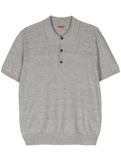 Barena Venezia Marco Fine-knit Polo Shirt In Grey