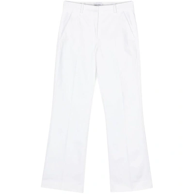 Calvin Klein Twill Straight Trousers In White
