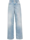 Closed Mid-rise Wide-leg Jeans In Lbl Light Blue