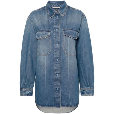 Closed Stud-fastening Denim Shirt Jacket In Blue