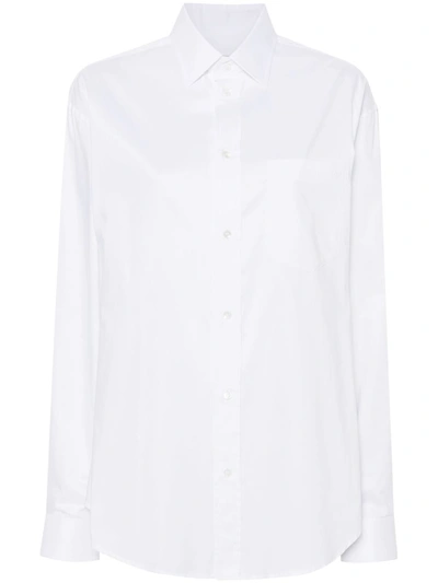Darkpark Anne Embroidered-logo Cotton Shirt In White