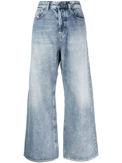 Diesel High-rise Wide-leg Jeans In 01