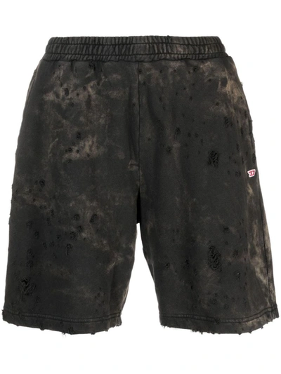 Diesel Black & Brown P-crown-n2 Shorts In 9xxa