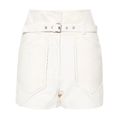 Iro Necati Panelled Leather Shorts In White