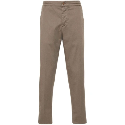 Kiton Regular Cotton Jeans In Brown