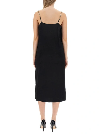 Michael Michael Kors Crepe Chain Midi Dress In Black