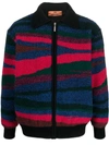 Missoni Wool Bomber Jacket In Sm8y7 Black/red Base