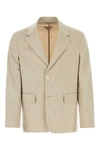 Prada Cashmere Blazer With Notch Lapels And Back Vent For A Polished Look In Beige O Tan