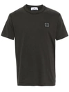 Stone Island Compass Patch Crewneck T-shirt In Grey