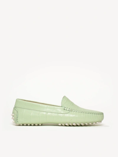 M. Gemi The Felize Croco-printed In Lime