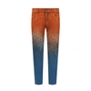 Dolce & Gabbana Multicolor Ombre Cotton Slim Fit Denim Jeans In Blue