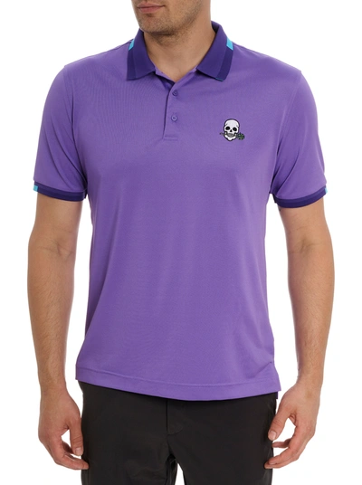 Robert Graham Skull Rose Polo In Purple