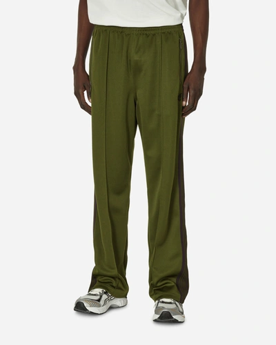 Needles Poly Smooth Track Pants Olive In Green