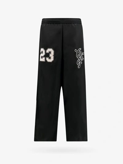 Off-white Nylon Trouser With Frontal Logo Patch In Black