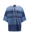 Dsquared2 Denim Rugby Polo In Blue