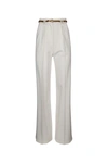 Elisabetta Franchi Waist Belted Wide Leg Trousers In Avorio