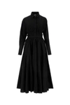 Patou Black Elasticated-waist Cotton Maxi Dress In Black
