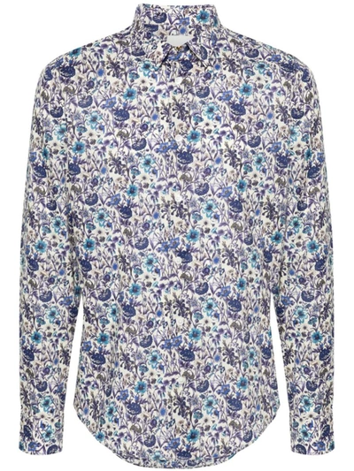 PAUL SMITH PAUL SMITH FLORAL-PRINT ORGANIC COTTON SHIRT