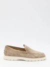 Tod's Slipper Loafers In Suede In Beige