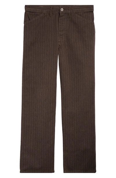 Double Rl Stripe Jaspé Twill Field Trousers In Brown/ Black