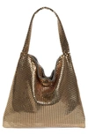 Rabanne Pixel Metallic-finish Shoulder Bag In Gold