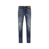Palm Angels Slim-fit Distressed Straight-leg Jeans In Blue