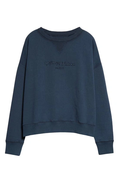 Maison Margiela Four Stitch-logo Sweatshirt In Blue