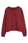Maison Margiela Reverse Logo Sweatshirt With Hood In Bordeaux
