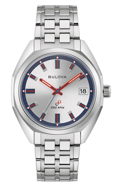 Bulova Men's Classic Jet Star Stainless Steel Bracelet Watch 40mm Gift Set In Silver