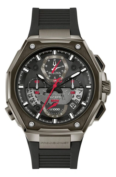 BULOVA BULOVA SERIES X CHRONOGRAPH RUBBER STRAP WATCH, 45MM