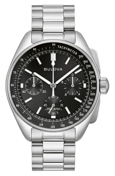Bulova Archive Lunar Pilot Chronograph Gift Set, 43.5mm In Black/silver