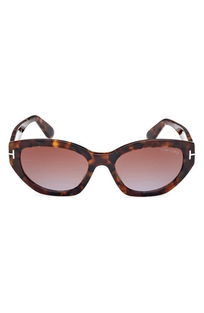 Tom Ford Women's Penny 55mm Geometric Sunglasses In Havana Gradient Brown