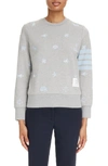 THOM BROWNE NAUTICAL EMBROIDERED FRENCH TERRY SWEATSHIRT