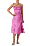 Astr Bustier Satin Dress In Bubblegum