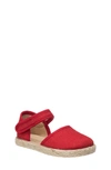 Elephantito Girl's Linen Classic Espadrille Sandals, Baby/toddler/kid In Red