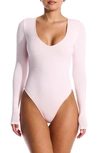 NAKED WARDROBE LONG SLEEVE STRETCH JERSEY BODYSUIT