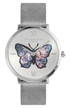 OLIVIA BURTON SIGNATURE BUTTERFLY LEATHER STRAP WATCH, 28MM
