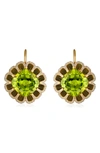 Mindi Mond Floating Peridot & Diamond Drop Earrings In Gold/ Peridot/ Diamond