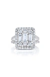 Mindi Mond Halo Diamond Split Shank Ring In White Gold/ Diamond