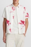 VINCE FADED FLORAL PRINT SHORT SLEEVE SHIRT