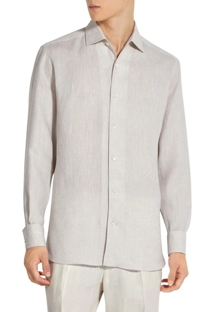 ZEGNA ZEGNA OASI LINEN BUTTON-UP SHIRT
