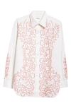 BODE CROSSVINE BEADED COTTON BUTTON-UP SHIRT