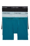 CALVIN KLEIN 3-PACK LOW RISE MICROFIBER STRETCH BOXER BRIEFS