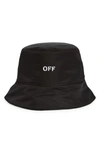 Off-white Black Bucket Hat With Off Writing In Black White