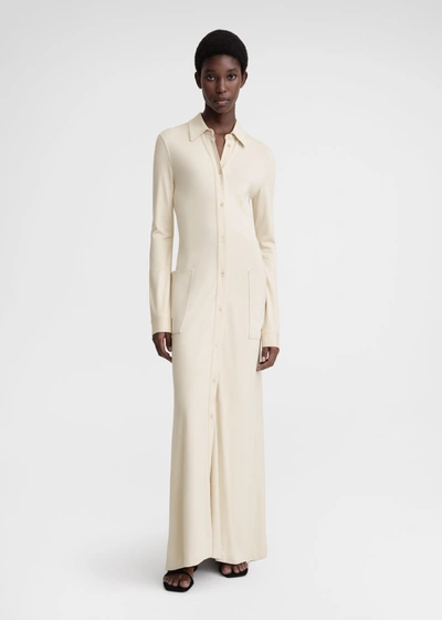 Totême Flowing Jersey Shirtdress Ecru In 116 Ecru