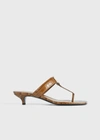 Totême 35mm Croc Embossed Leather Thong Sandals In Camel